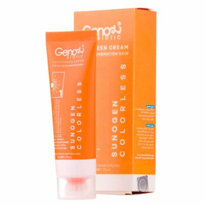 ضد آفتاب ژنوبایوتیک بی رنگ پوست چرب و مختلط مدل Sunogen با SPF50|فرهاد