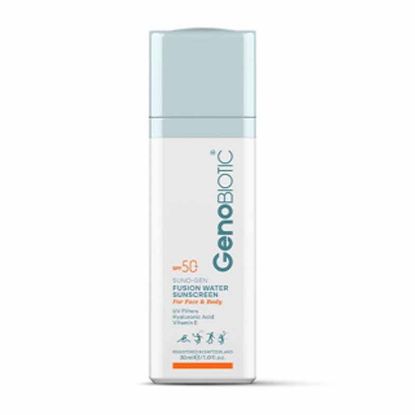 ضد آفتاب فیوژن واتر ژنوبایوتیک بی رنگ SPF50 مناسب انواع پوست حجم 30 میلی لیتر-فرهاد