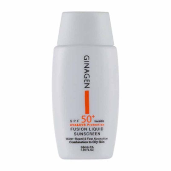 ضد آفتاب بی رنگ ژیناژن مدل Fusion liquid مناسب پوست چرب 50 میلی لیتر-فرهاد